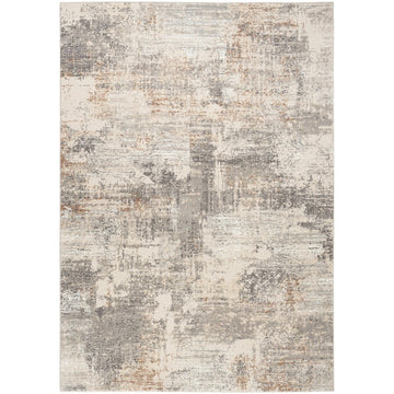 Sustainable Trends SUT04 Modern Abstract Distressed Hi Low Textured Soft Recycled Polyester Low Profile Durable Short Pile Beige/Grey/Cream/Rust Rug-Nourison-Rug Love - The Most Loved Rug Store